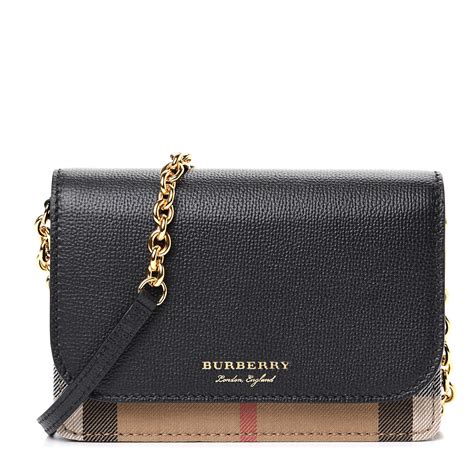 BURBERRY Derby Calfskin House Check Wallet On Chain 